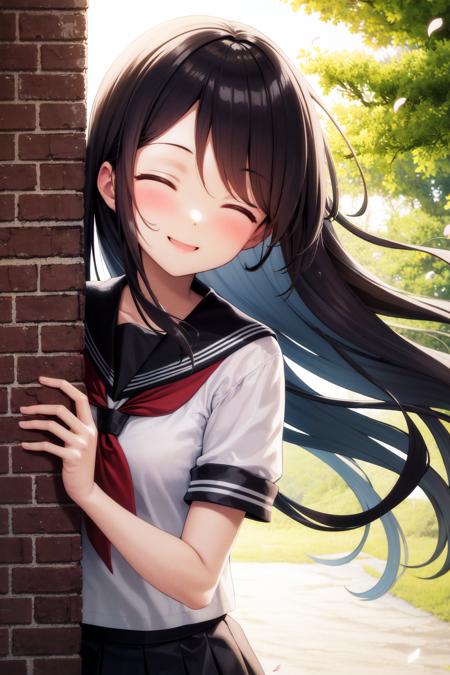37614-755327643-masterpiece, best quality, highres, 1girl smile closed eyes, very long hair, wind blowing, serafuku, peeking out upper body  out.png
